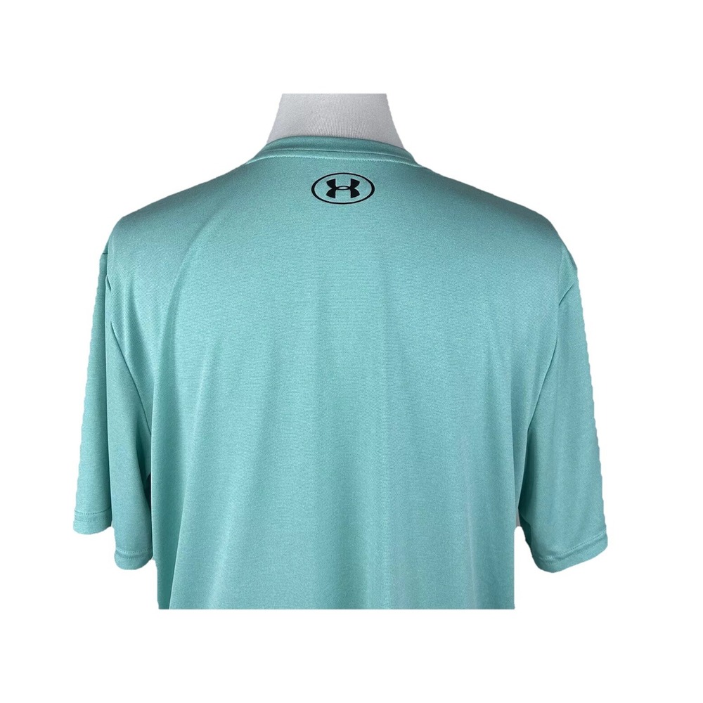Under Armour Womens Large Green Loose Fit Short Sleeve V Neck Polyester Shirt - Picture 6 of 11